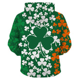 Unisex St. Patrick's Day 3D Print Shamrock Hoodie Hiphop Pullover Sweatshirts Green Tracksuits Clothes - INSWEAR